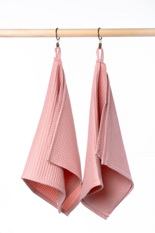 PEACH Cotton waffle towels