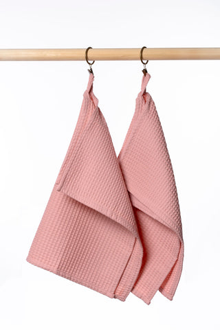 PEACH Cotton waffle towels