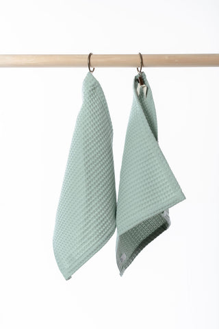 PEPPERMINT GREEN Cotton waffle towels