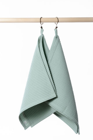 PEPPERMINT GREEN Cotton waffle towels