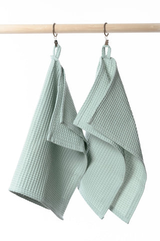 PEPPERMINT GREEN Cotton waffle towels