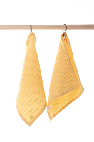 YELLOW Cotton waffle towels