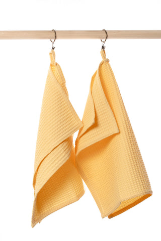 YELLOW Cotton waffle towels