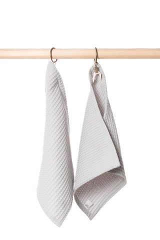 LIGHT GREY Cotton waffle towels