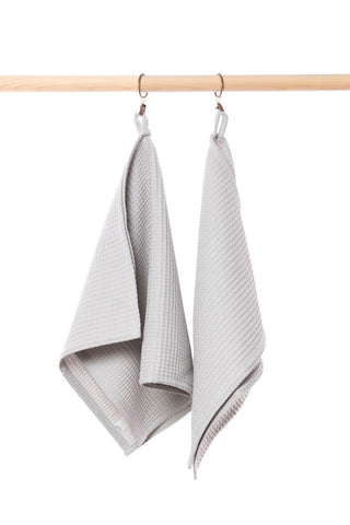 LIGHT GREY Cotton waffle towels