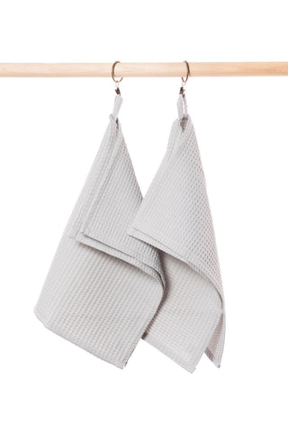 LIGHT GREY Cotton waffle towels