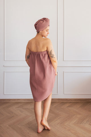 Sauna towel with rubber
