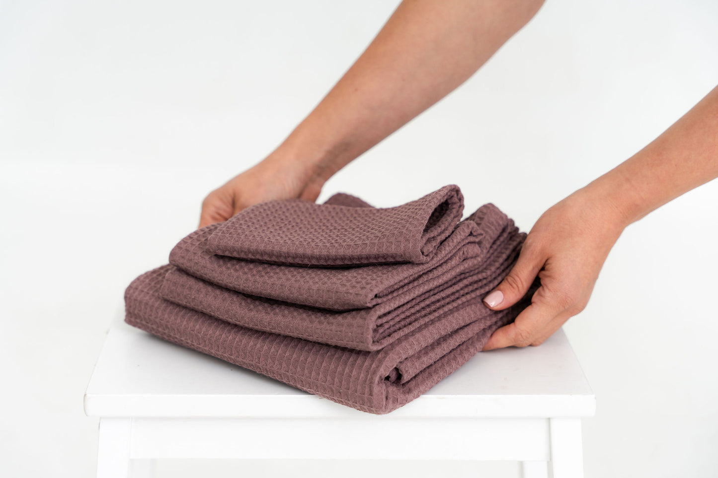 PLUM Cotton waffle towels