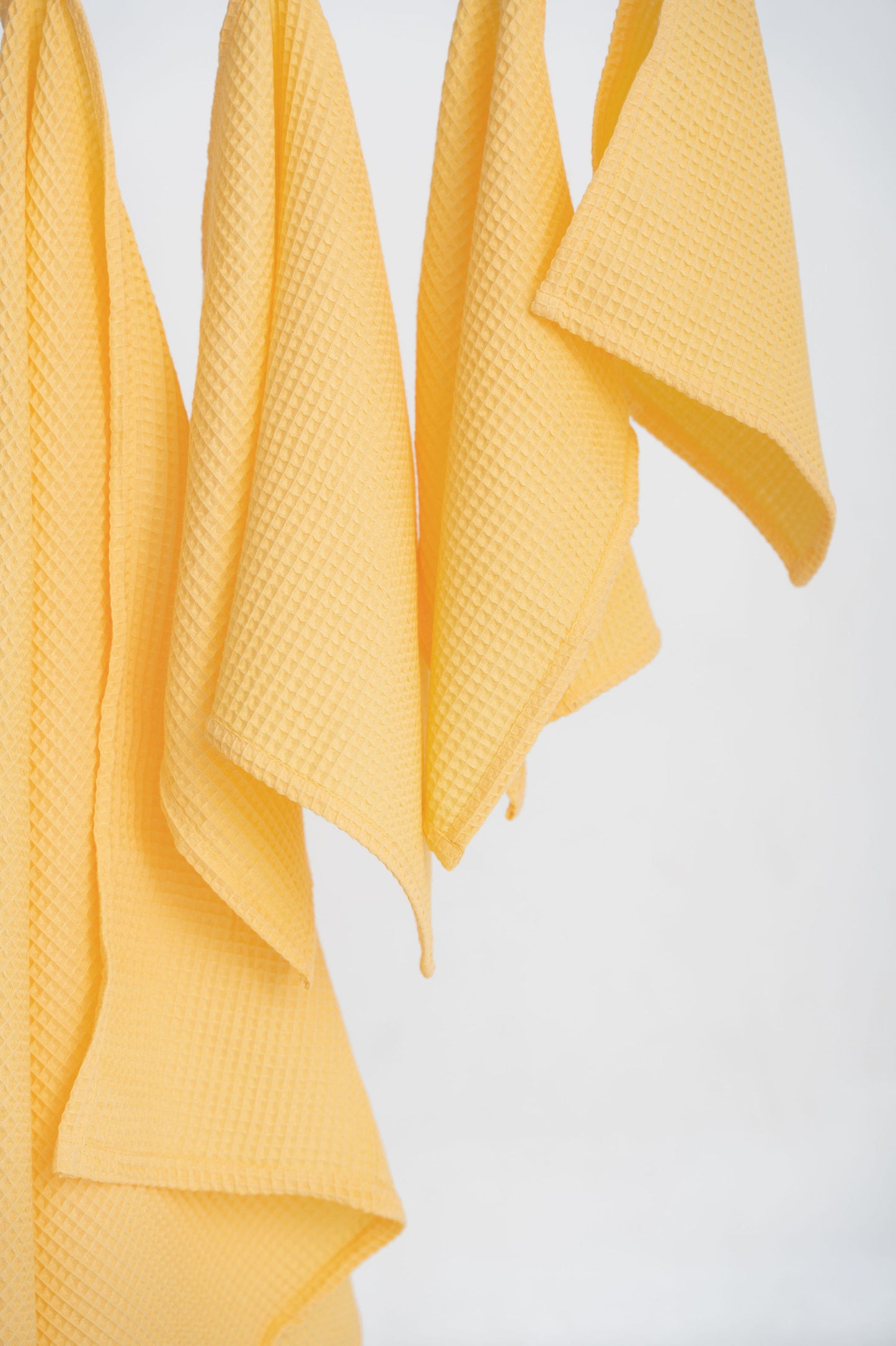 YELLOW Cotton waffle towels
