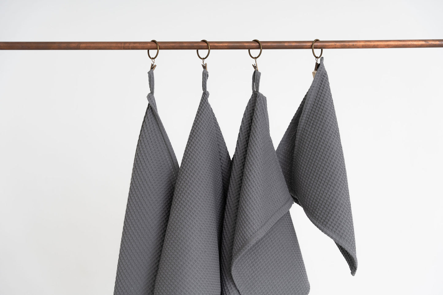 GRAY Cotton waffle towels