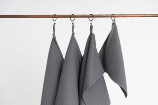GREY Cotton waffle towels