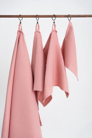 PEACH Cotton waffle towels