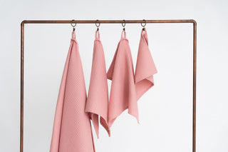 PEACH Cotton waffle towels