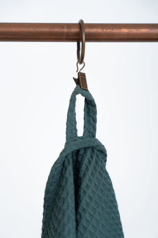 DARK GREEN Cotton waffle towels