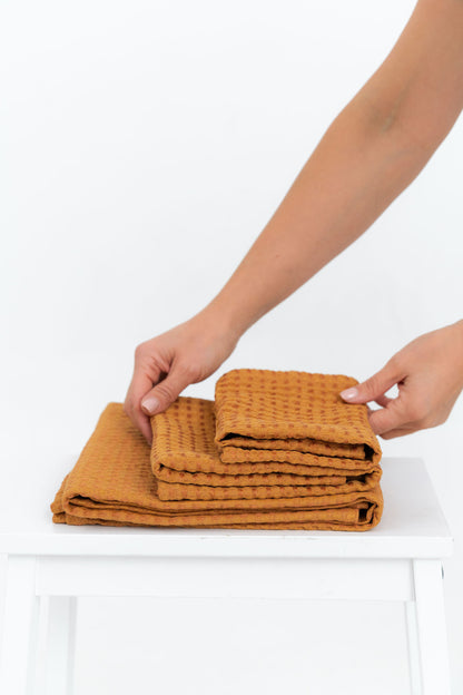 CINAMON Linen waffle towel