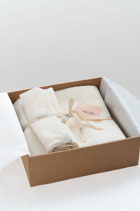 Set - bath towel + hair towel (milk white)
