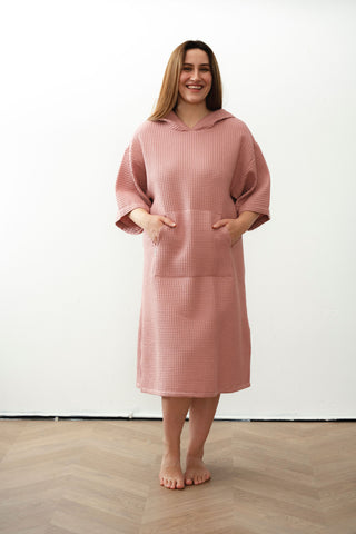 Waffle Cotton Poncho: Handmade Unisex Surfing Poncho